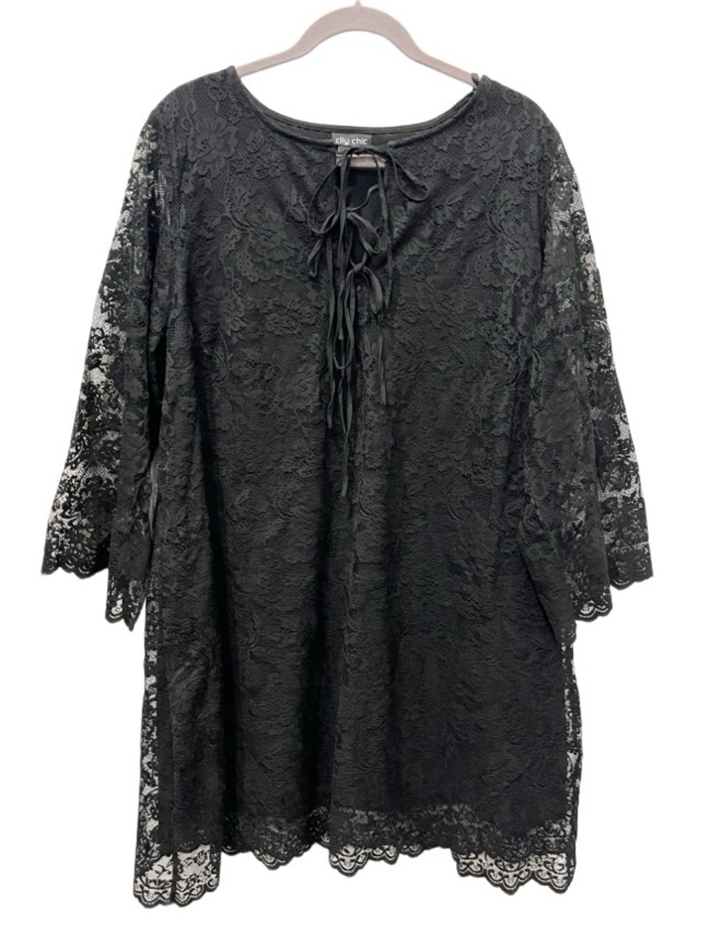 City Chic Dress Women's 20 Black Lace Dark Romantic Whimsigoth‎ Witchy Goth